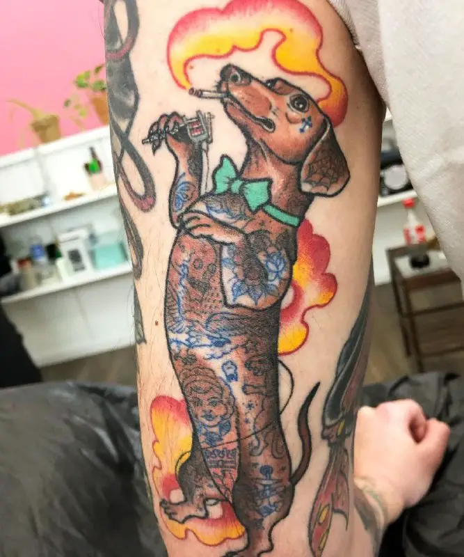 bad dash hound tattoo